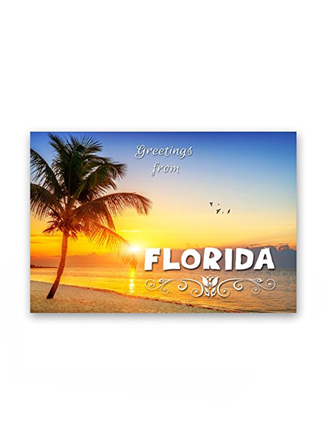 بوست كارد فير بطاقات بريدية مطبوع عليها عبارة "Greetings From Florida" من 20 قطعة - Image 1
