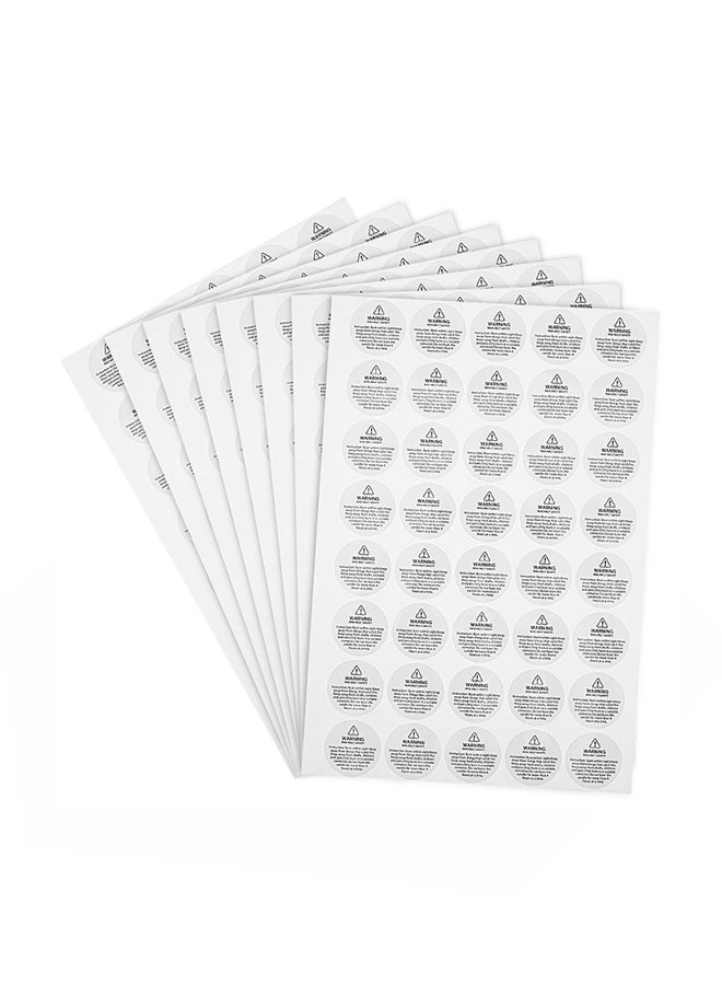 WILLBOND 320-Piece Candle Warning Message Label White  - Image 1