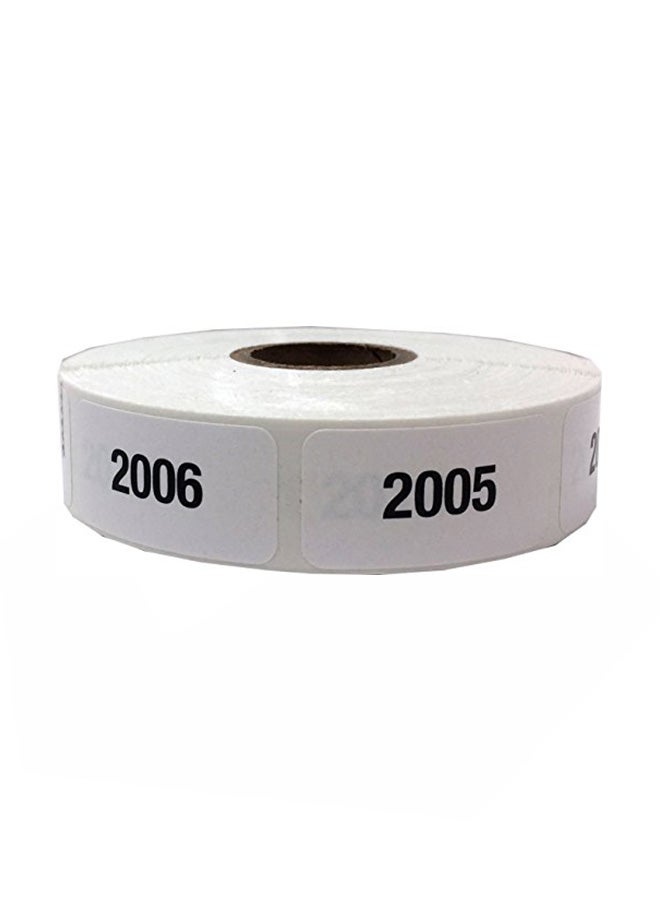 1000-Piece Number 2001-3000 Consecutive Color Coding Label White
