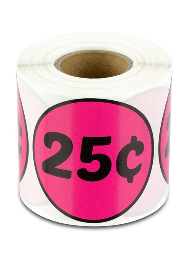 أوفيس سمارت لابس ملصقات دائرية الشكل بطباعة "25 Cents" وردي  - Image 1