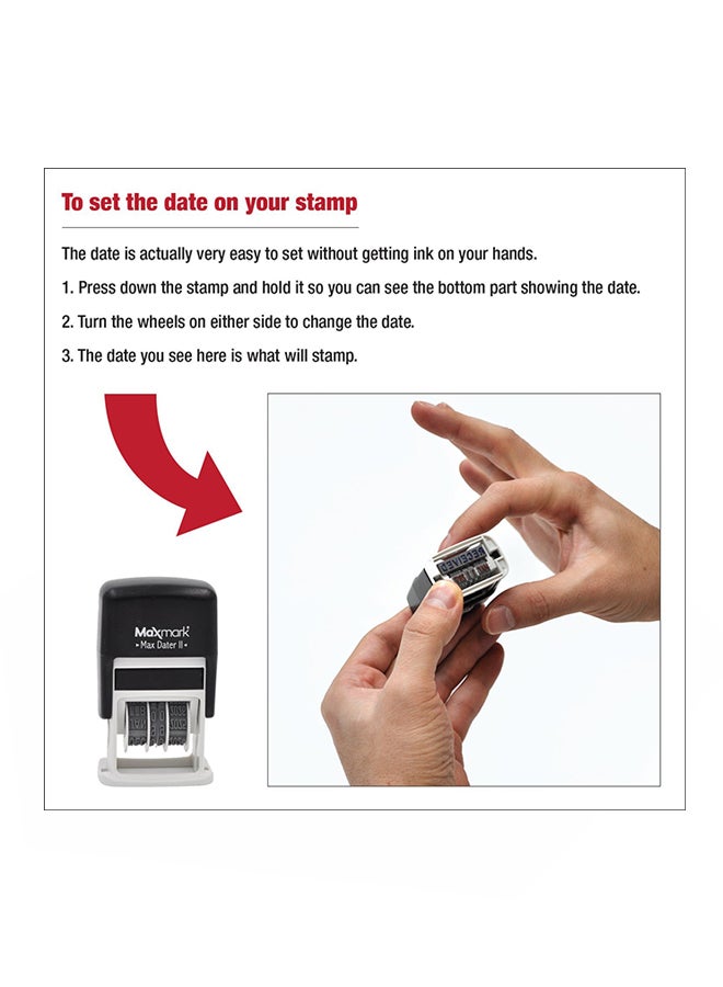 Rubber Stamp Creation Self Inking Rubber Date Stamp Black - Image 2