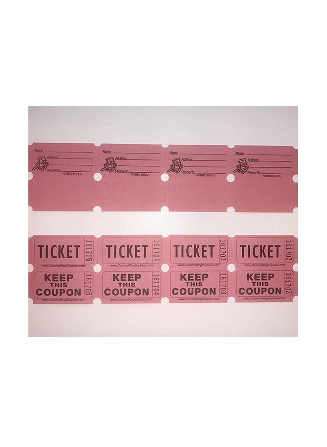 Fb Pack Of 100 Double Roll Raffle Tickets Pink - Image 2