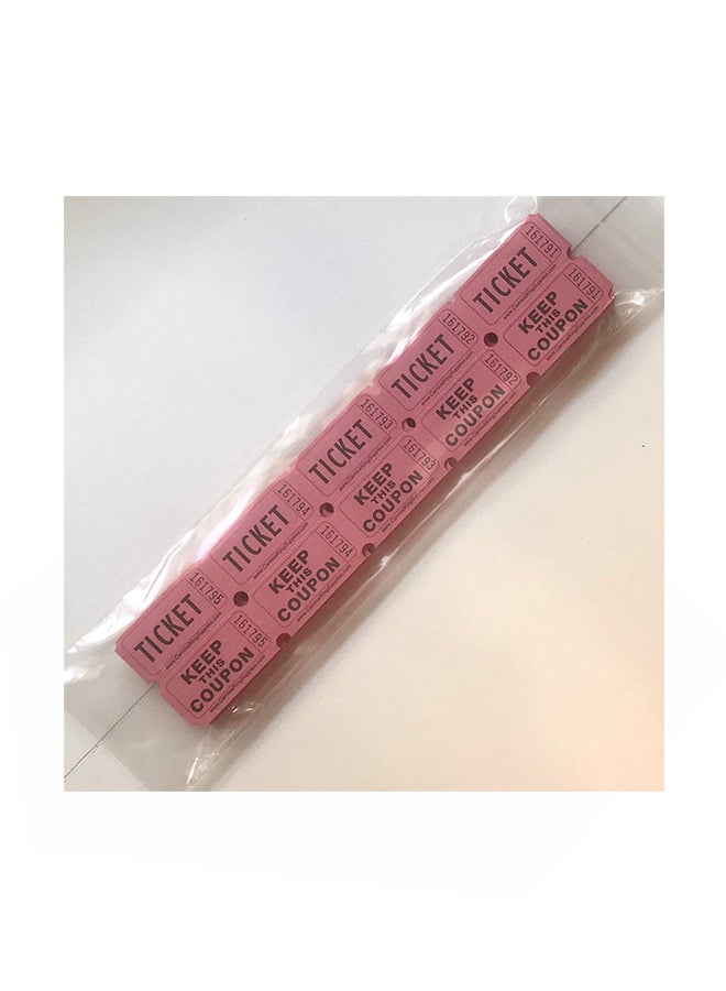 Fb Pack Of 100 Double Roll Raffle Tickets Pink - Image 1