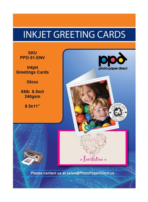 Gloss Printable Greeting Card With Envelope