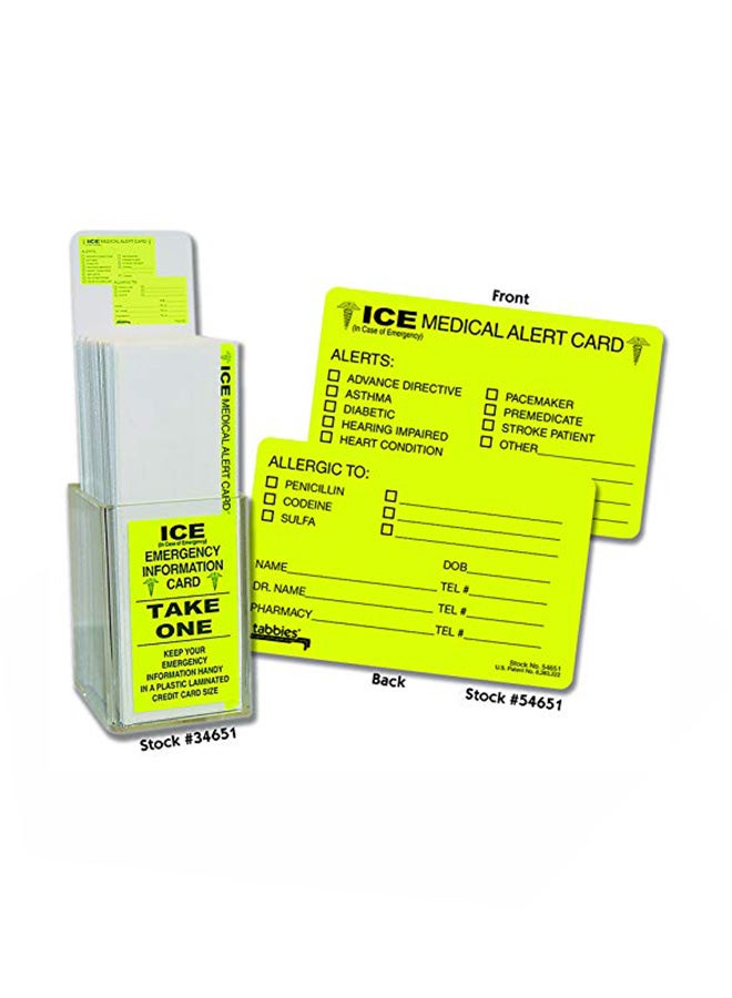 tabbies 150-Piece ICE Medical Alert Card - Image 1
