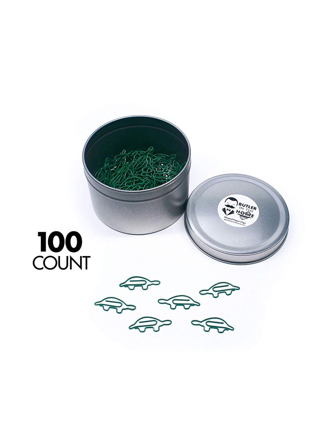 Butler in the Home - 100-Piece Turtle Shaped Paper Clip Green - Image 1