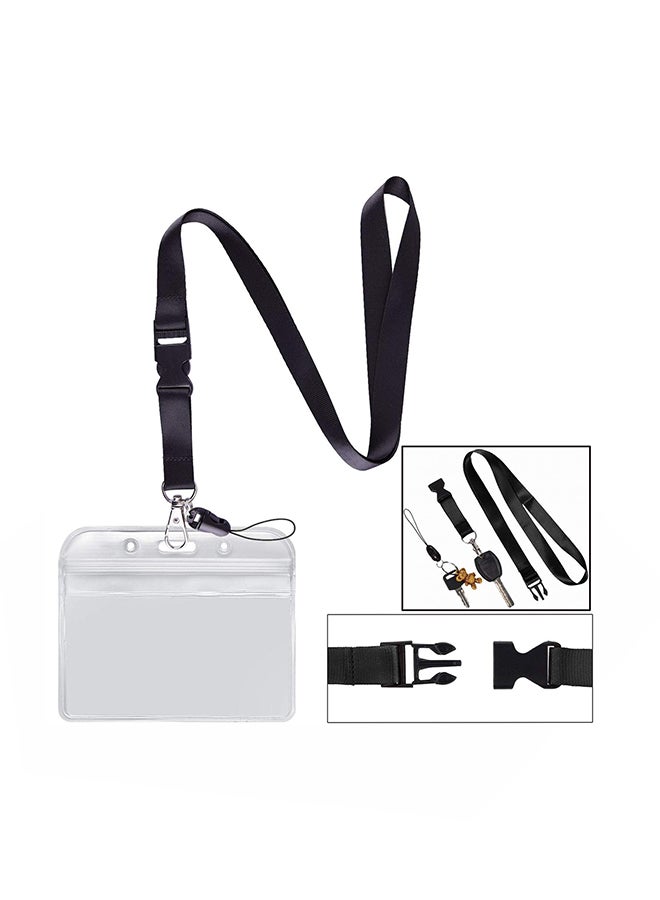 Pack Of 1 Lanyard With Badge Holder Black - v1552935651/N21901151A_1