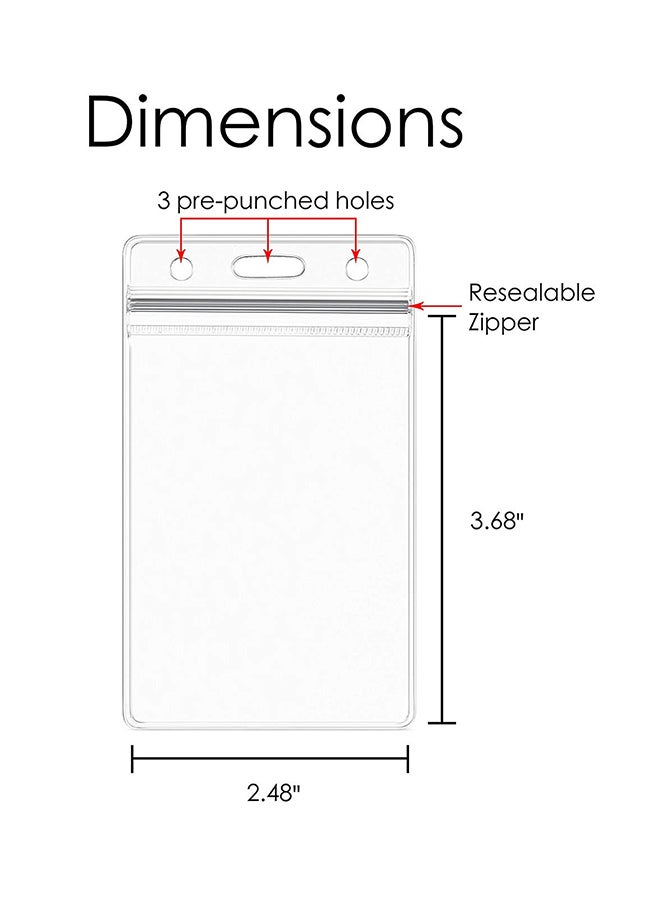 100-Piece Vertical Badge Holder Clear - v1552935703/N21901262A_2
