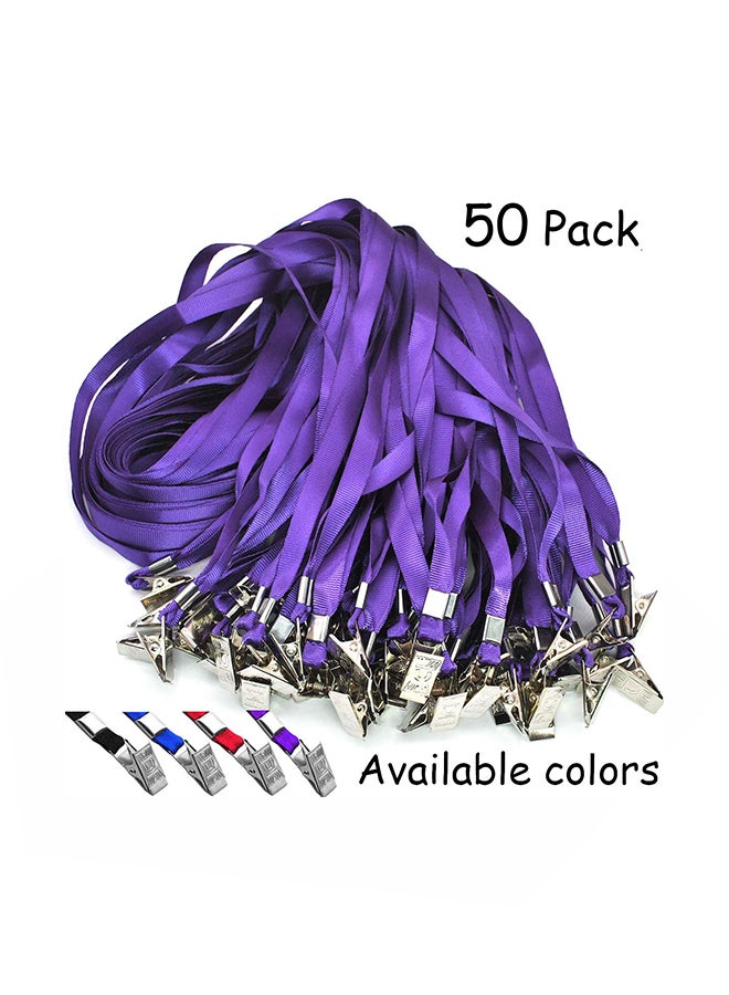 Beebel 50-Piece Lanyard Badge Holder Purple - Image 1