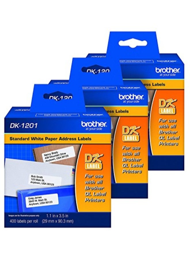 brother 3-Piece Roll Address Label White - Image 3