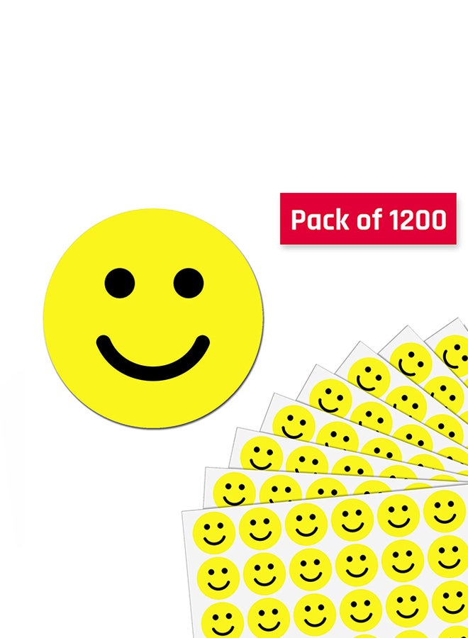 TownStix 1200-Piece Happy Smiley Face Label Yellow - Image 1