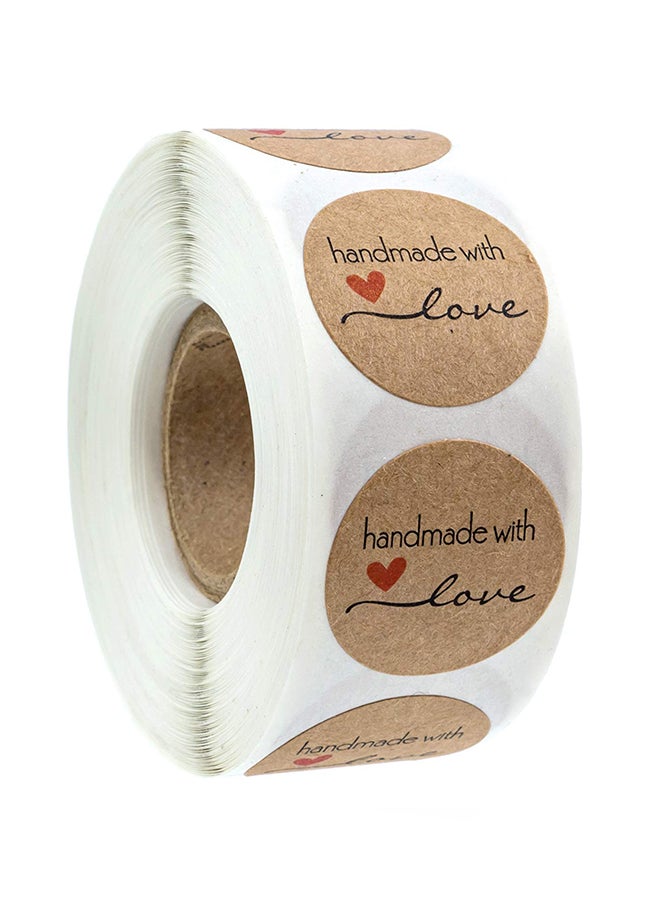 SBlabels 1000-Piece Handmade With Love Message Label Brown - Image 1