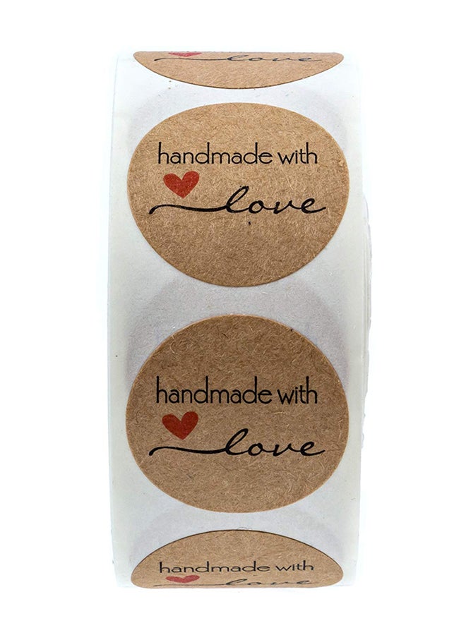 SBlabels 1000-Piece Handmade With Love Message Label Brown - Image 2