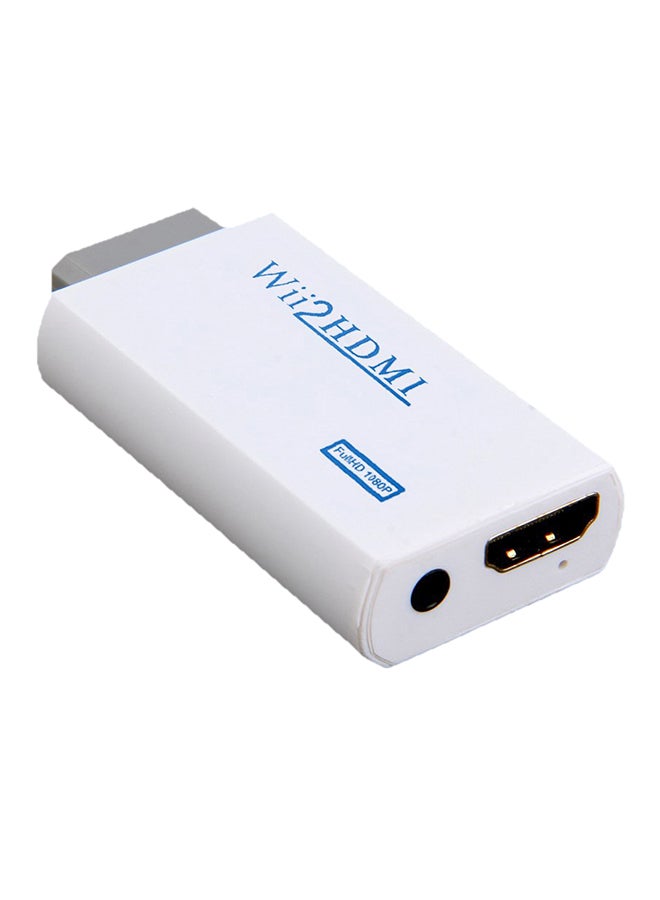 Plastic Wii To HDMI 1080P Upscaling Converter Adapter With 3.5mm Audio Output White