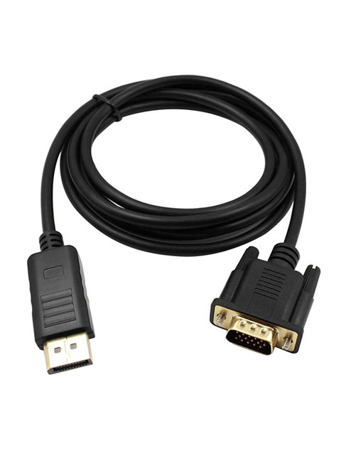 محول بكابل من منفذ ميني إلى VGA ومن HD ذكر إلى DP أنثى وإلى VGA أسود