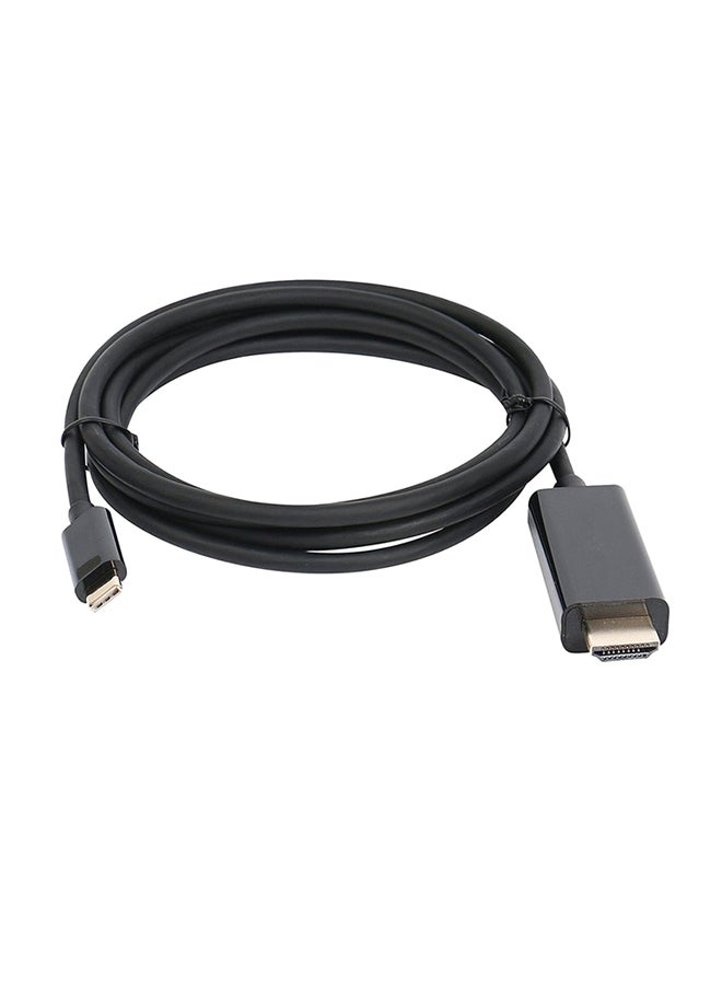 Generic - USB-C Type-C To HDMI Cable Universal Video Cable Adapter Support HD 1080P 4K Black - Image 1