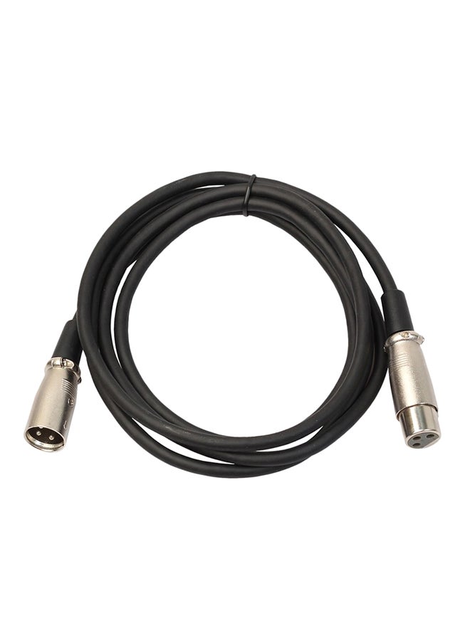 كابل تمديد ميكروفون من XLR ذكر ب3 دبابيس إلى XLR أنثى أسود