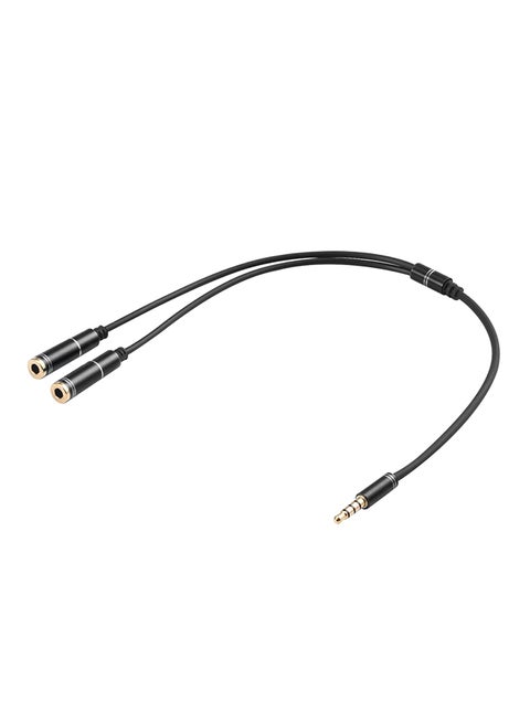3.5mm Stereo Jack Splitter Cable Adapter Connectors 3.5mm 1 Male to 2 Female Black