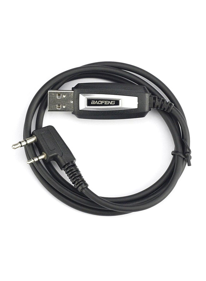 Generic - Programming Cable USB Cable Kit for Baofeng GT-3 GT-3TP UV-5R UV-5RTP GT-5 Black - Image 1