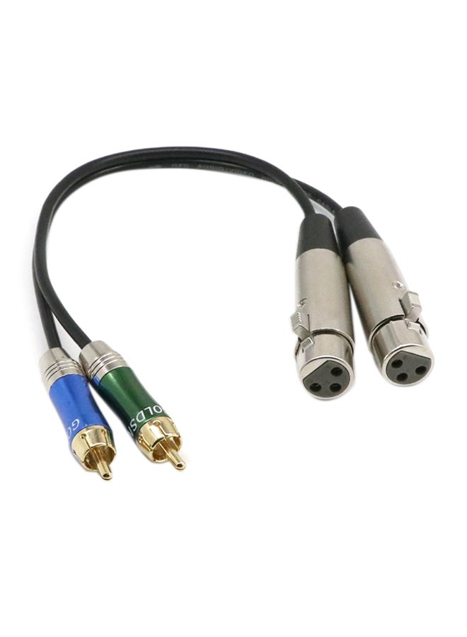 كابل توصيل بتقنية سيزمي الصوتية بطول 3 أقدام من أنثى ثنائي XLR إلى ذكر ثنائي RCA أسود