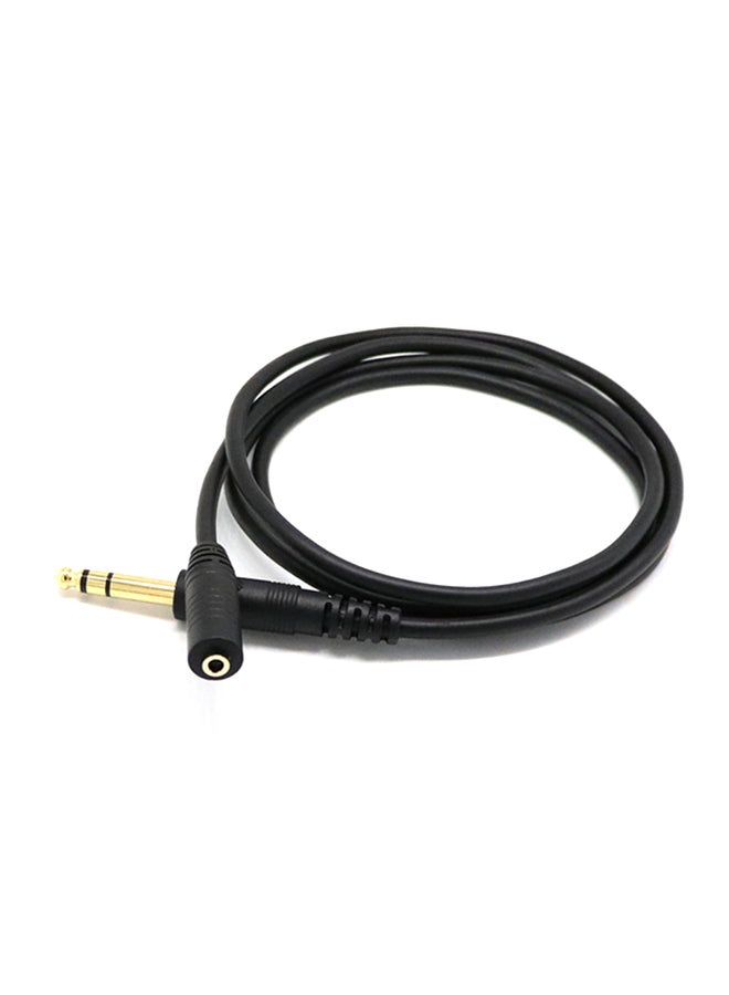 كابل تمديد من قابس ستيريو 6.35 مم 1/4 بوصة ذكر إلى مقبس ستيريو 3.5 مم أنثى أسود