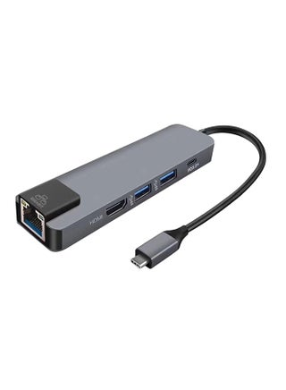 3 Port Type-C Gigabit Ethernet Lan Adapter for Macbook Pro Grey - v1552971586/N22442507A_1