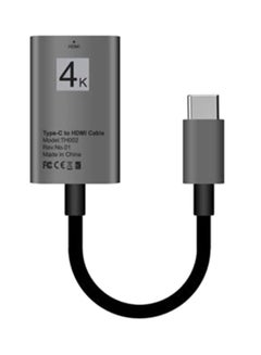 ماركة غير محددة كابل محول من USB Type-C إلى HDMI بجودة 4K لهواتف سامسونج  S9 وS8 ونوت 8 وجهاز ماك بوك فضي 
