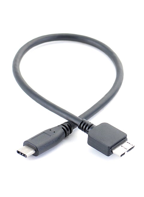 كابل مزامنة بيانات من USB 3.1 Type-C ذكر إلى USB 3.0 مايكرو B للهواتف بتصميم الأجهزة اللوحية أسود