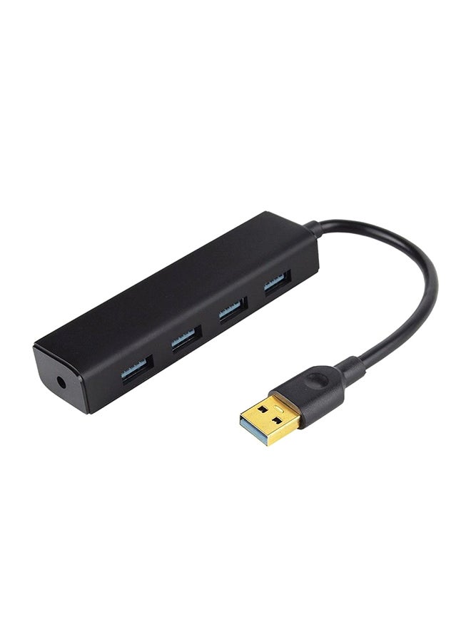 5Gbps High Speed USB 3.0 4-Port Hub Type C Hub Adapter For PC Laptop Mac Black 
