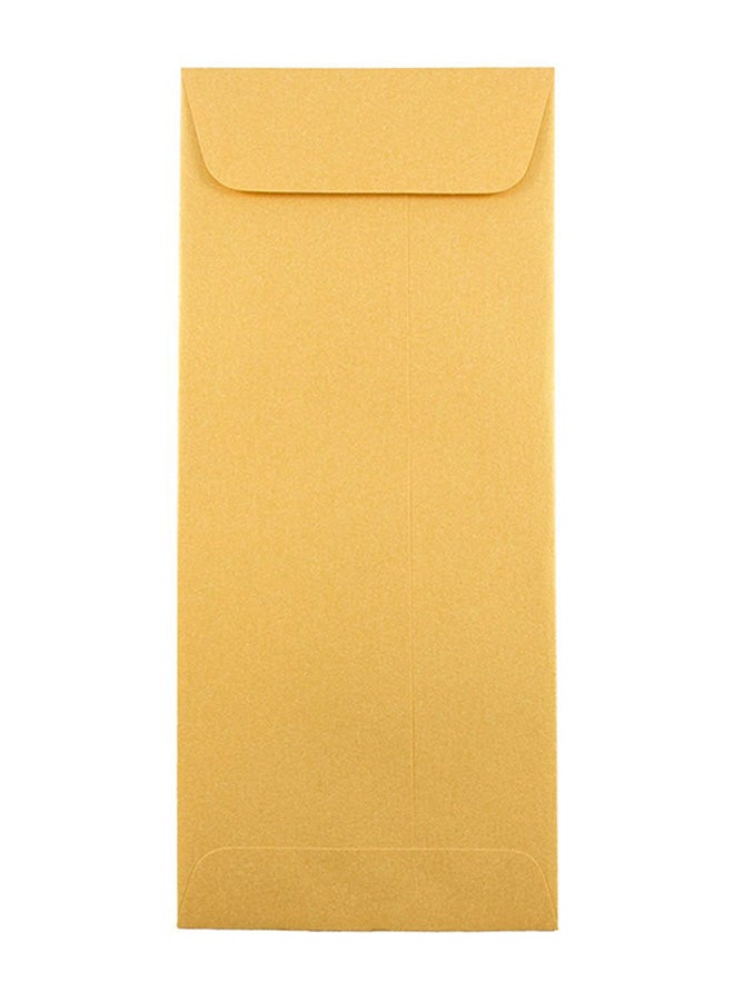 JAM Paper Set Of 25 Policy Metallic Business Envelope Yellow  - Image 1