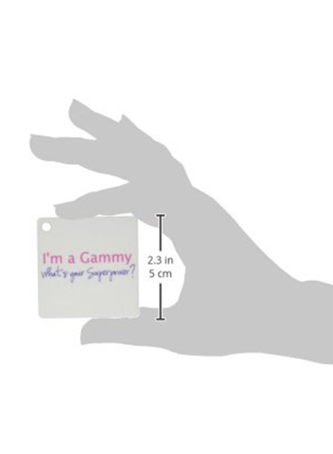 3Dروز حلقة مفاتيح تحمل عبارة I'm a Gammy What's Your Superpower من قطعتين فضي - Image 2