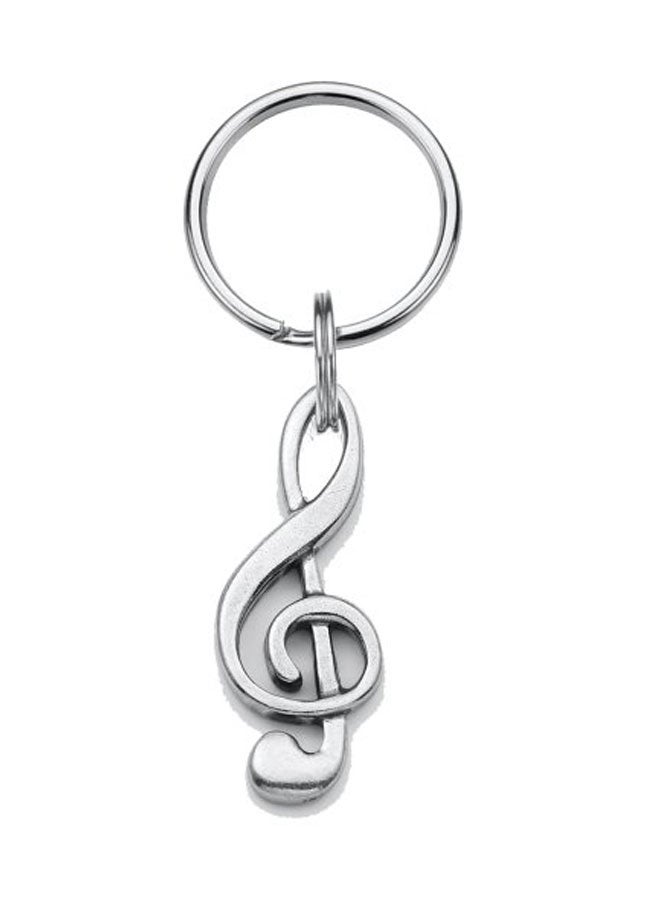 Danforth G Clef Pewter Key Tag And Chain Silver