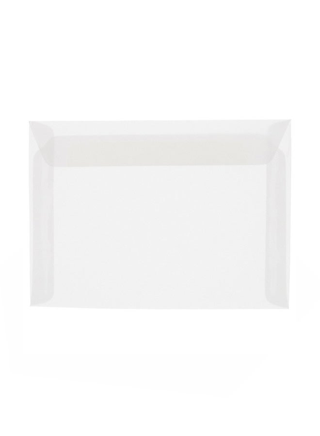 JAM Paper Pack Of 50 Booklet Translucent Vellum Envelope White - Image 1