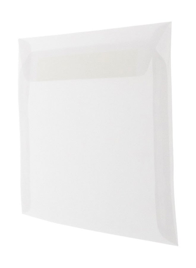 JAM Paper Pack Of 50 Booklet Translucent Vellum Envelope White - Image 2