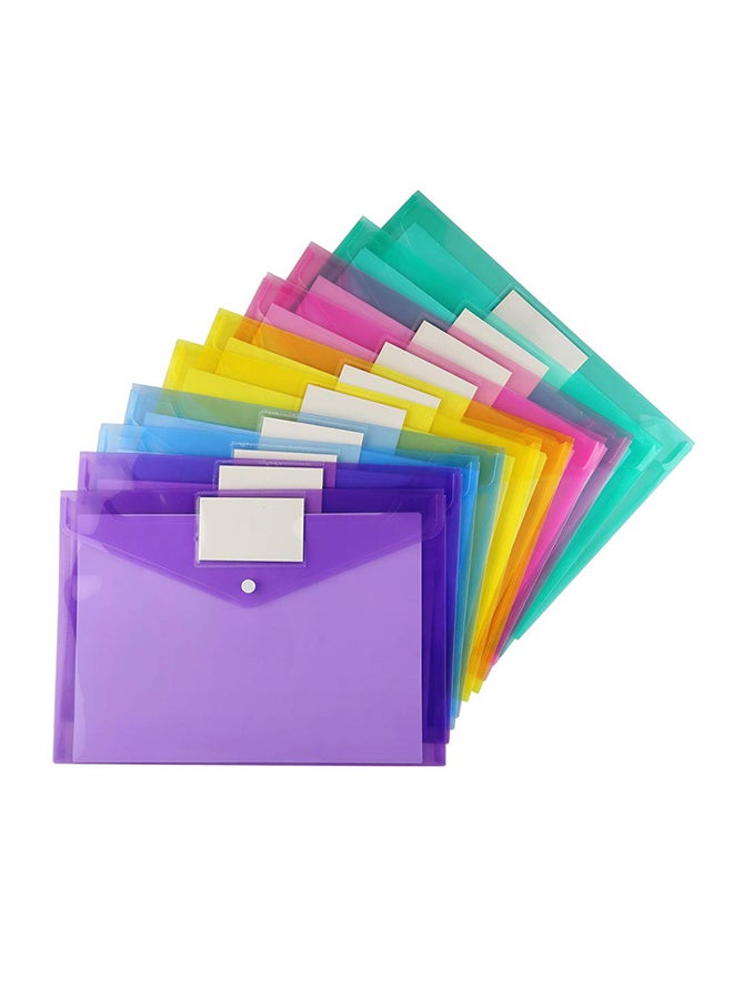 Sooez 10-Piece Plastic Envelopes Conversion File Folder Multicolour  - Image 1