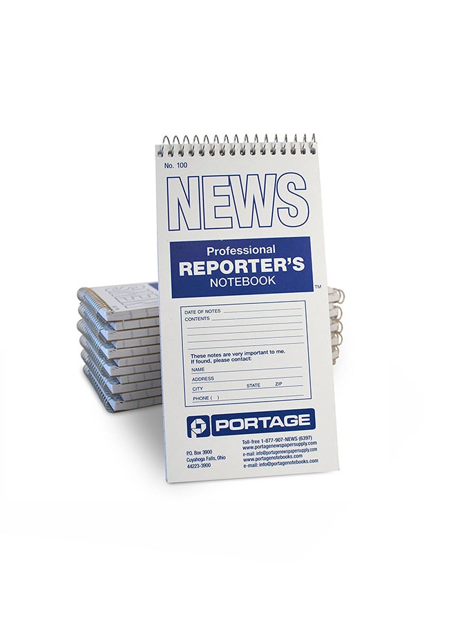 Portage Pack Of 12 Professional Reporter's Notebook White - Image 1