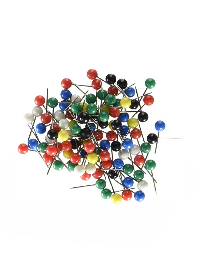 U Brands 100-Piece Map Push Pin Multicolour  - Image 1