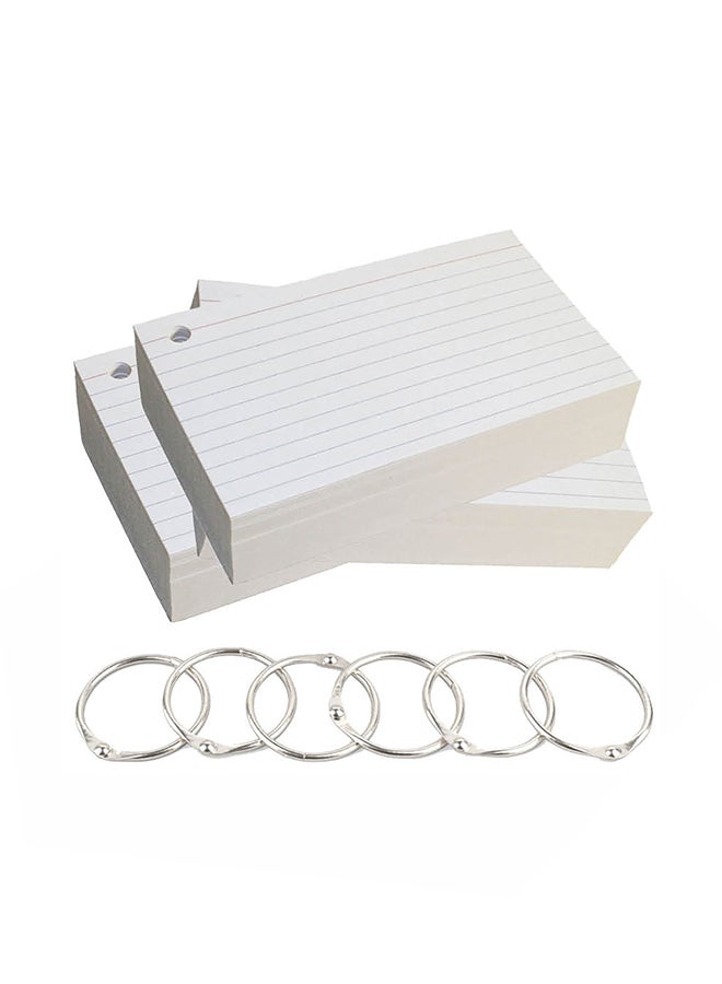 DEBRADALE DESIGNS 300-Piece Ruled Index Card With Binder Ring White - Image 1