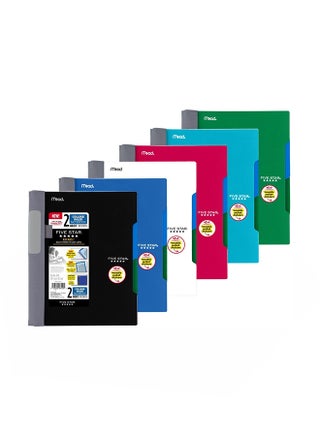 دفتر بسلك حلزوني وصفحات مسَطرة للجامعة عدد 6 قطع متعدد الألوان - v1552973939/N21835254A_1