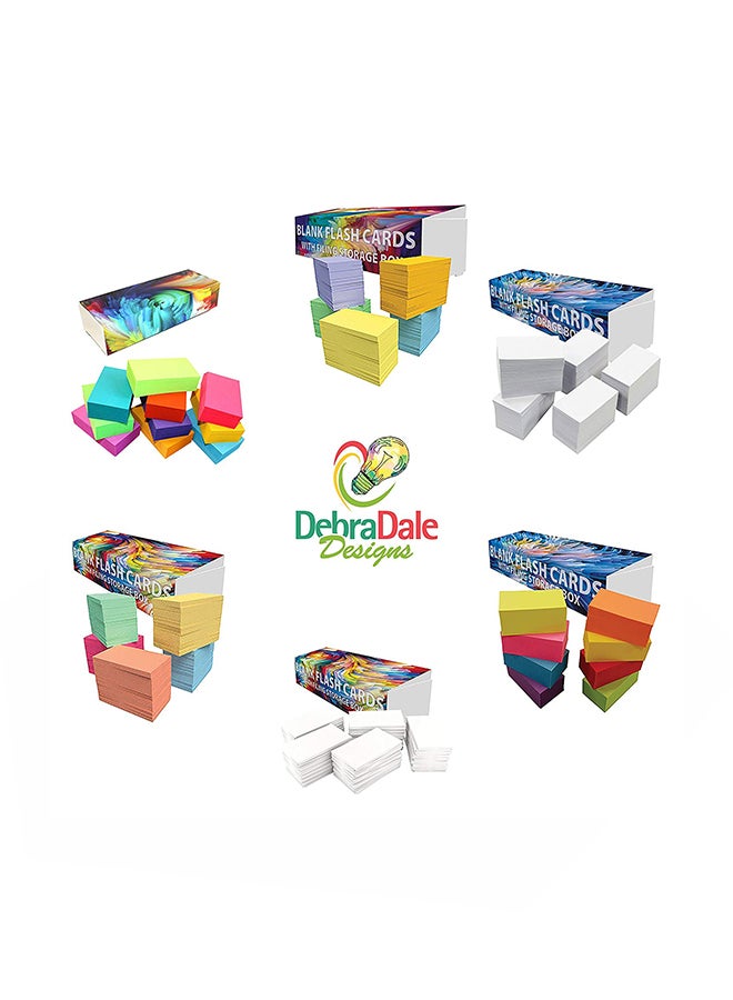 DEBRADALE DESIGNS - 1000-Piece Blank Flash Card With filling storage box Multicolour - Image 1