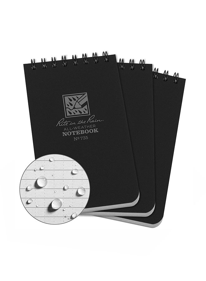 Rite in the Rain 3-Piece all weather notebook With Universal Pattern Black - Image 1