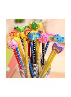 40-Piece Novelty Cartoon Pencil With eraser Multicolour - v1552973965/N21835260A_1