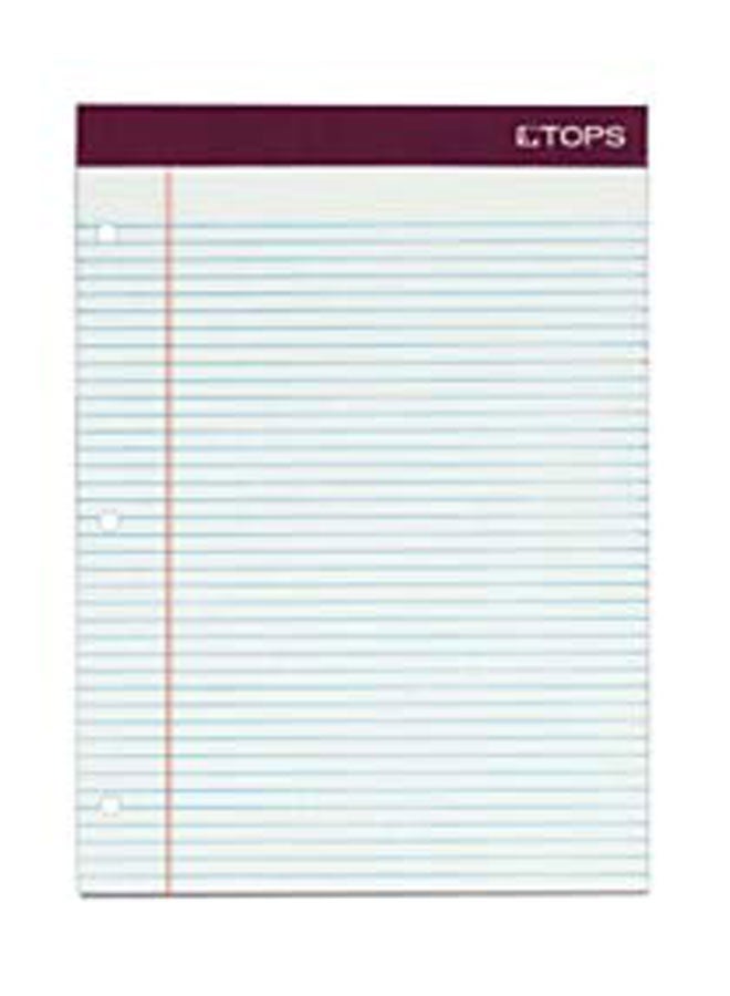 TOPS 100-Sheet Double Docket Writing Pad White 
