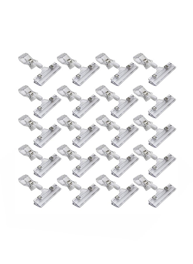 LJY 20-Piece Rotatable POP Clip-on Sign Holder Clear - Image 1