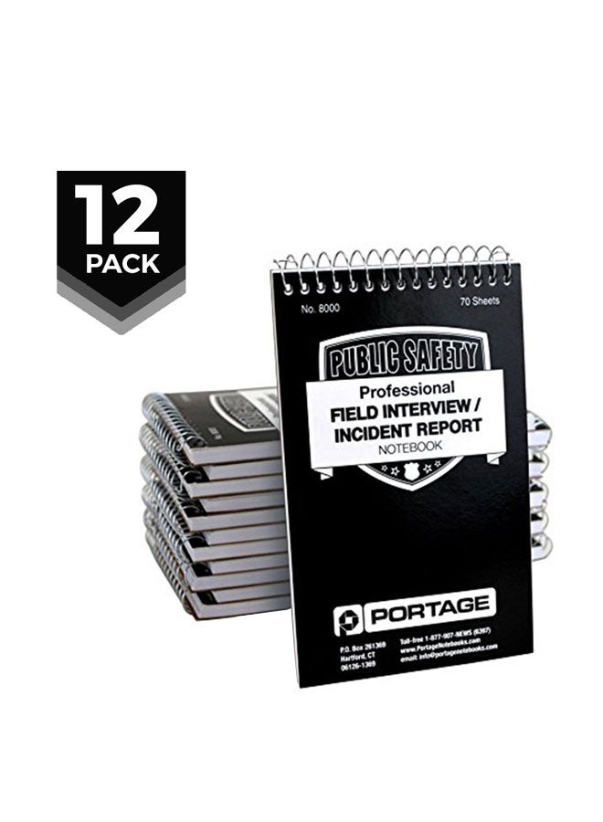 Portage Pack Of 12 Spiral Notebook White - Image 1