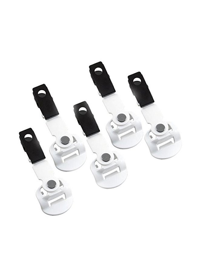 Pack Of 5 Universal Clip Communication Badge Black/White - v1552973988/N21835472A_1