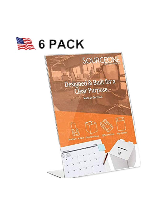سورس وان. أورغ ؟؟؟ - Pack Of 6 Sign And Brochure Holder White - Image 1