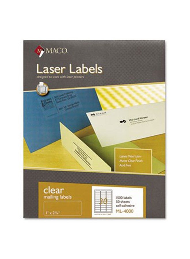 Maco - Laser/Ink Jet Matte Clear Address Label White - Image 1