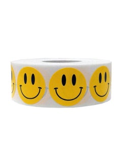 InStockLabels.com 500-Piece Smiley Face Sticker Yellow  - Image 1