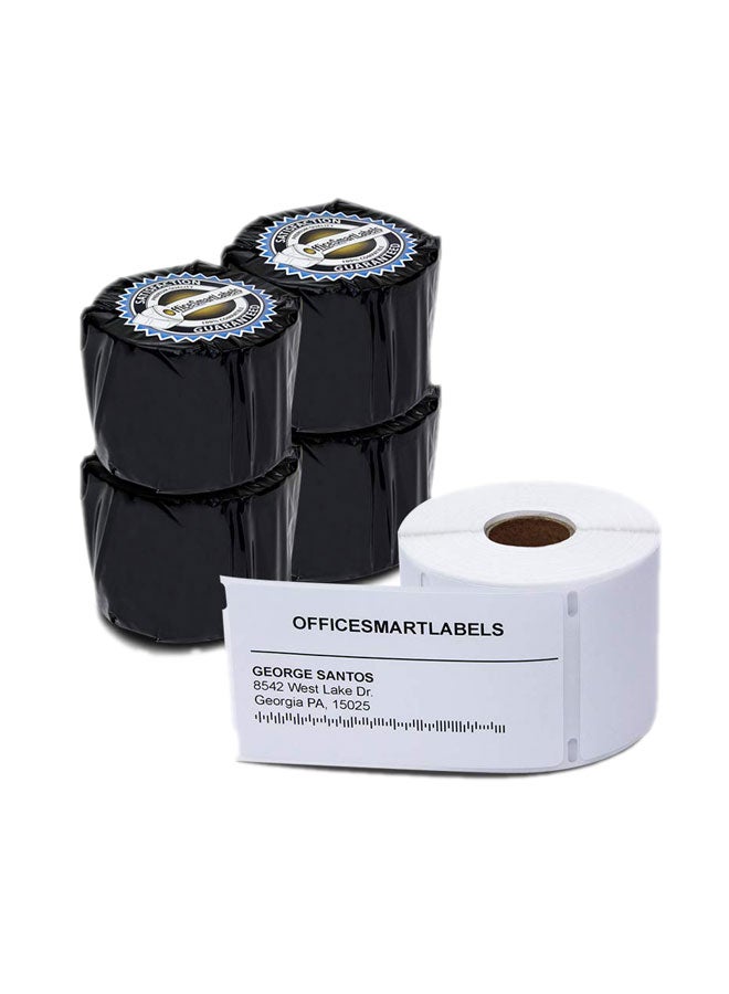 أوفيس سمارت لابس طقم بكرات ملصقات تسمية للشحن من 4 قطع أبيض - Image 1